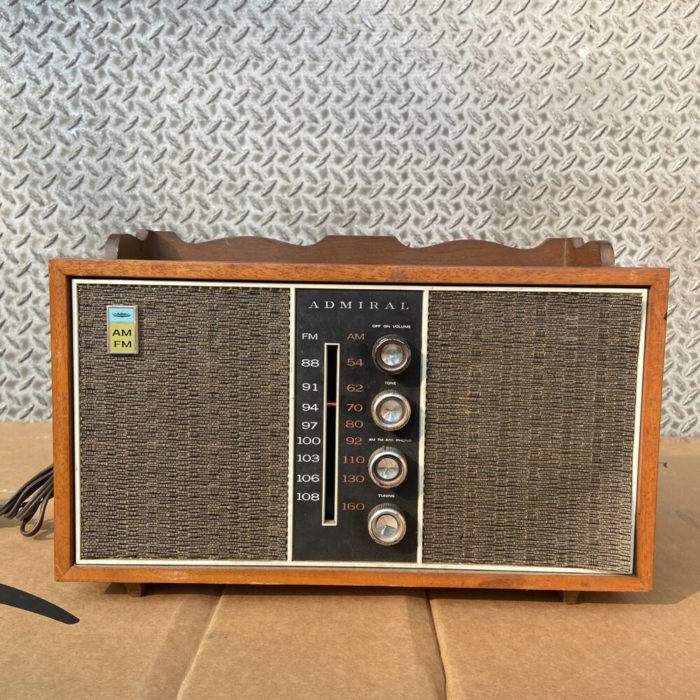 Vintage Admiral AM/FM/Phono Radio TESTED WORKS Model: YG539 6H4N-2 Made In Japan